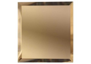 Квадратная зеркальная бронзовая плитка с фацетом 10 мм (100x100мм)