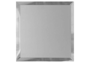 Квадратная зеркальная серебряная матовая плитка с фацетом 10 мм (100x100мм)