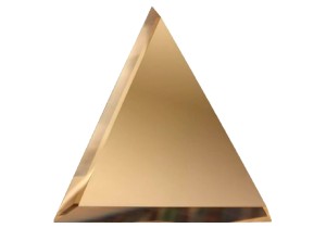 Треугольная зеркальная бронзовая плитка с фацетом 10 мм (120x120мм)