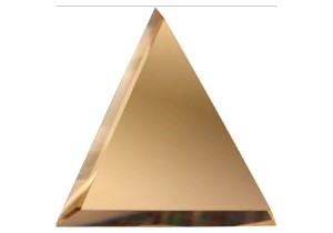 Треугольная зеркальная бронзовая матовая  плитка с фацетом 10 мм (150x150мм)