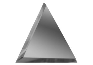 Треугольная зеркальная графитовая матовая плитка с фацетом 10 мм (150x150мм)