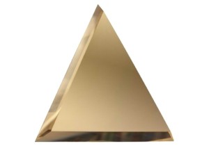 Зеркальная бронзовая плитка половина треугольника с фацетом 10мм
