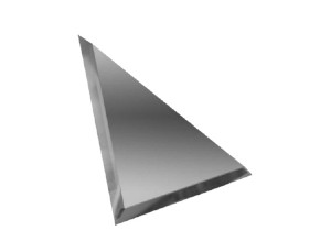 Зеркальная графитовая плитка половина треугольника с фацетом 10мм