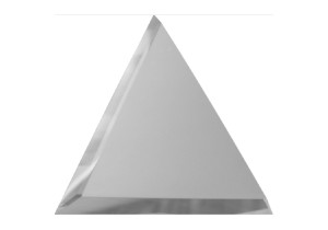 Зеркальная серебряная плитка половина треугольника с фацетом 10мм