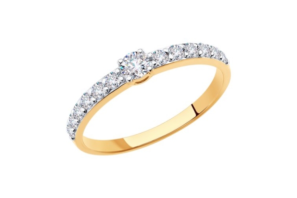 помолвочное кольцо из золота 585 пробы со Swarovski Zirconia