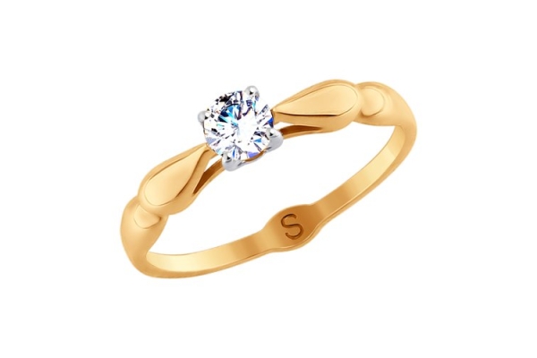 Помолвочное кольцо из золота со Swarovski Zirconia 