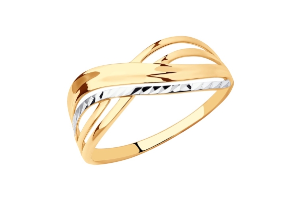 Кольцо из золота Соколов с алмазной гранью