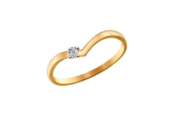 Помолвочное кольцо золотое со Swarovski Zirconia 
