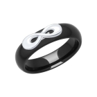 Чёрное керамическое кольцо с серебром