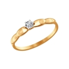 Золотое помолвочное кольцо SOKOLOV с фианитом