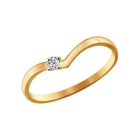 Помолвочное кольцо золотое со Swarovski Zirconia 